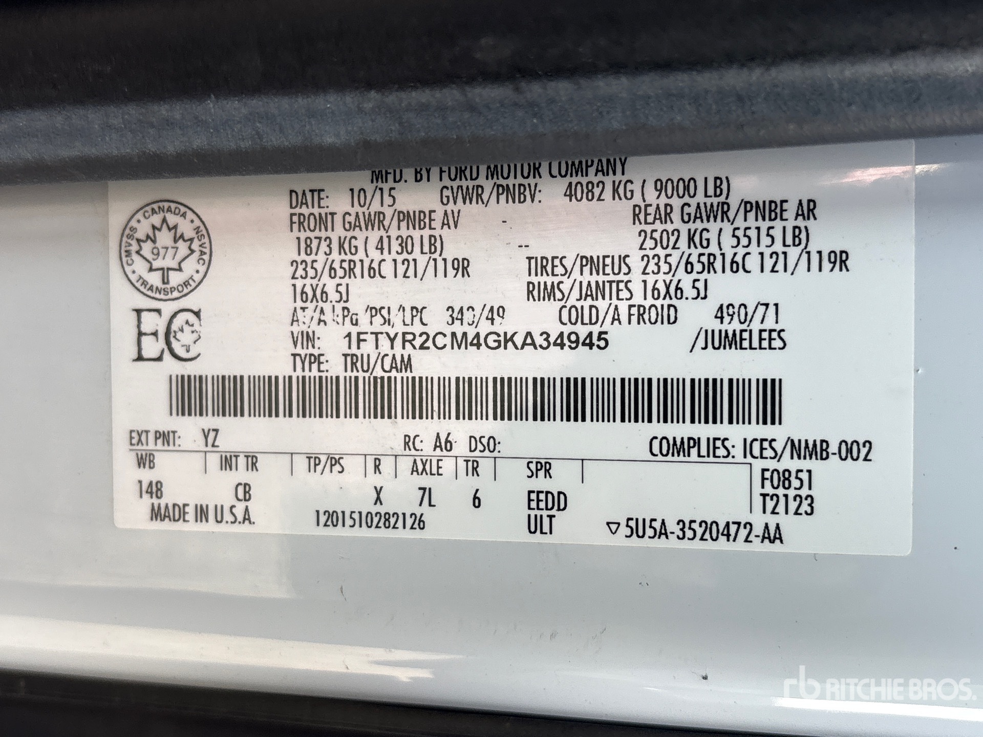 2016 Ford TRANSIT 250