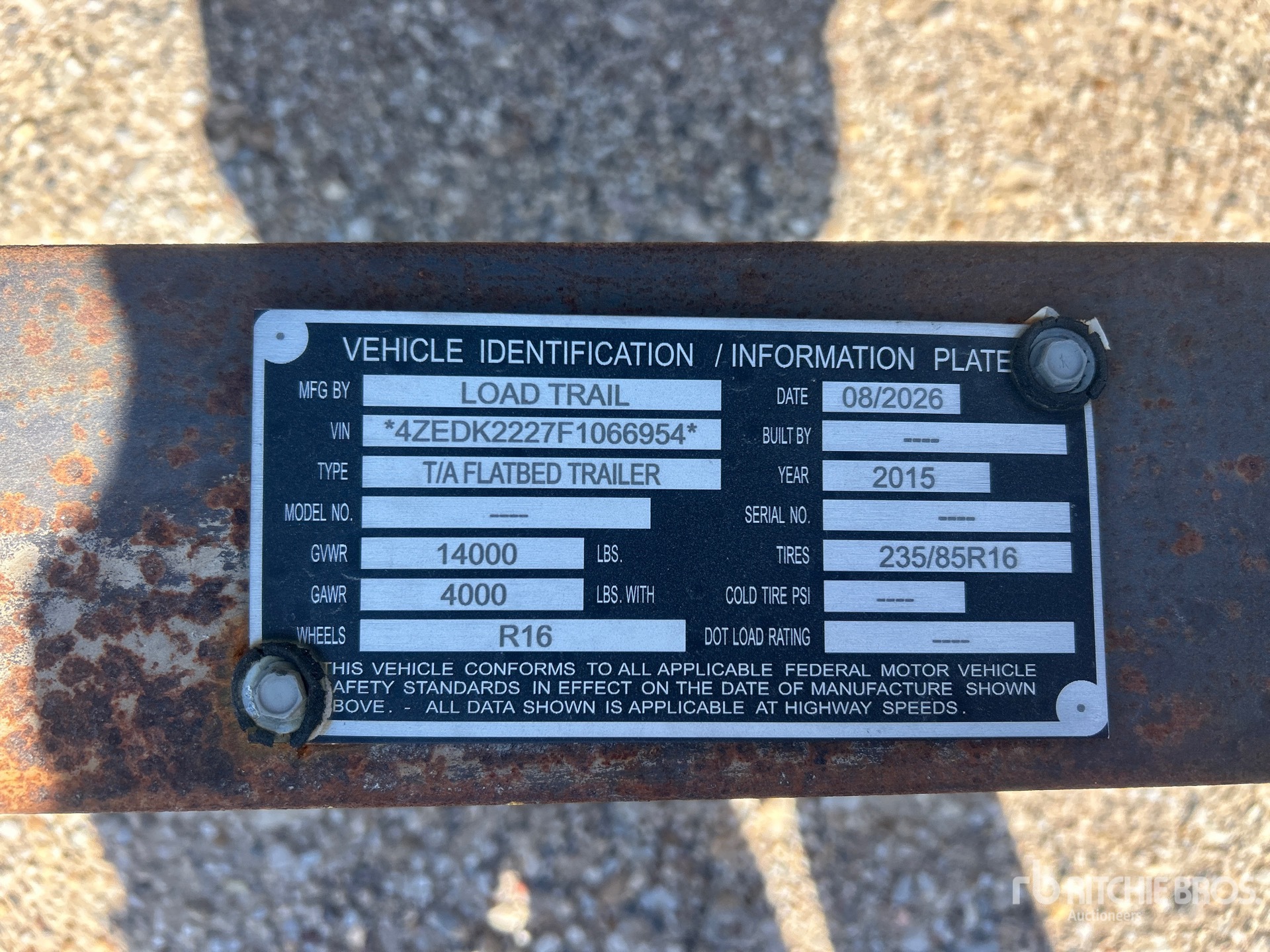 2015 Load Trail 22 ft T/A