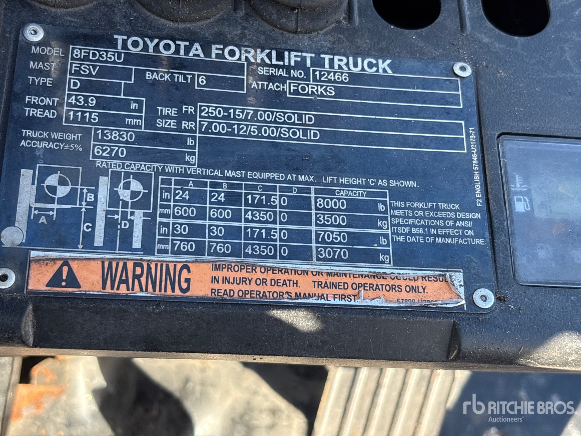 2018 Toyota 8FD35U